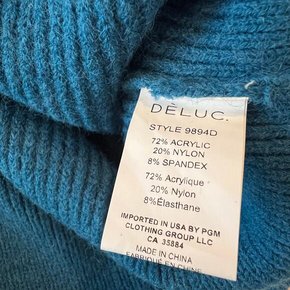 DÉLUC Bellini Sleeveless Knit Turtleneck Sweater Vest – Blue – Size Small - Picture 5 of 6